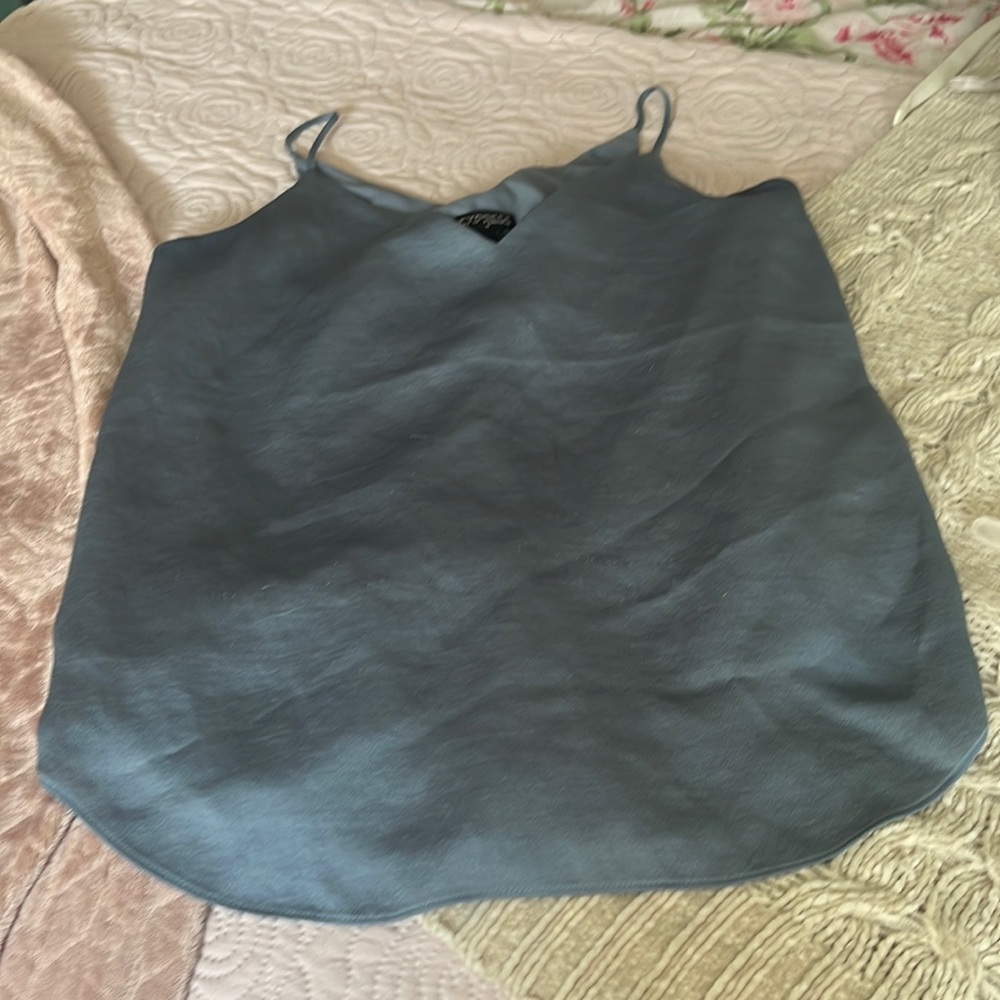 Blue satin lined tank